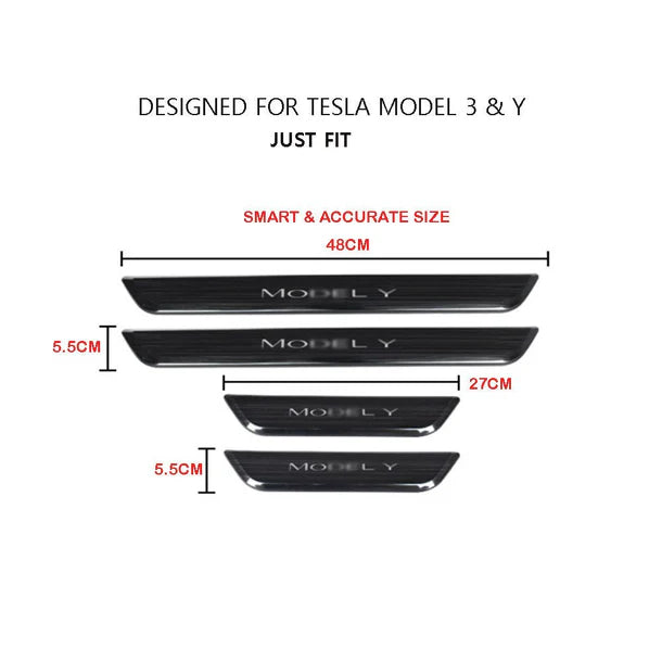 LED-verlichte dorpels deurdrempels voor Tesla Model 3 & Y